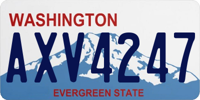 WA license plate AXV4247