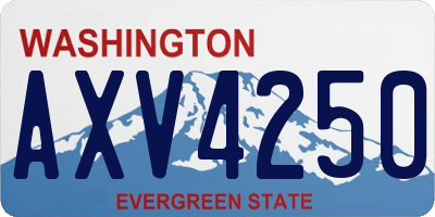 WA license plate AXV4250