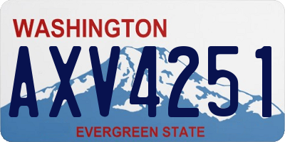 WA license plate AXV4251