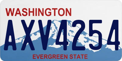 WA license plate AXV4254