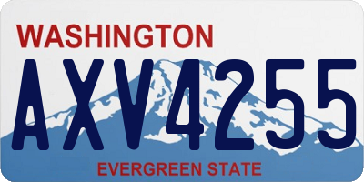 WA license plate AXV4255