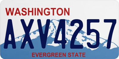 WA license plate AXV4257