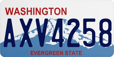 WA license plate AXV4258