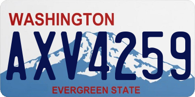WA license plate AXV4259