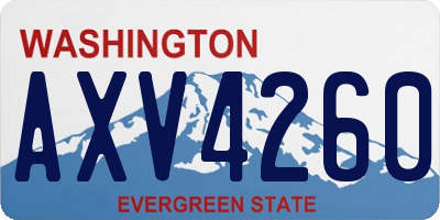 WA license plate AXV4260