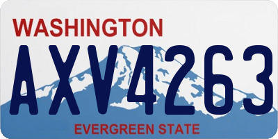 WA license plate AXV4263