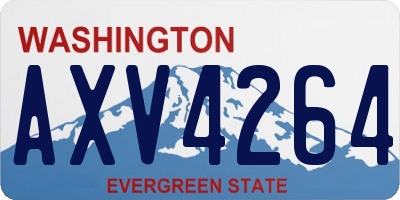 WA license plate AXV4264