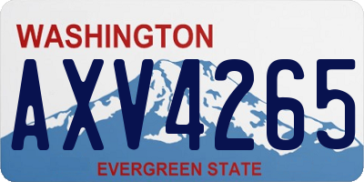 WA license plate AXV4265