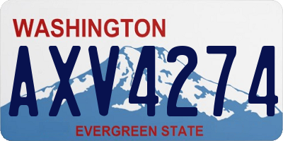 WA license plate AXV4274