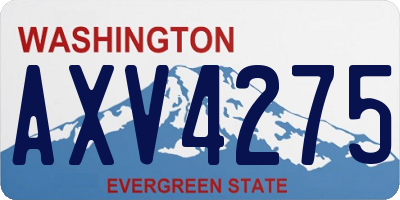 WA license plate AXV4275