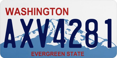 WA license plate AXV4281