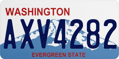 WA license plate AXV4282