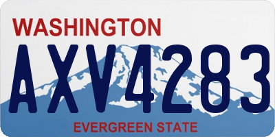 WA license plate AXV4283
