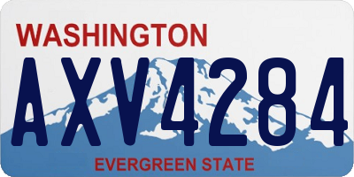 WA license plate AXV4284