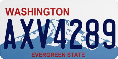 WA license plate AXV4289