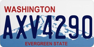 WA license plate AXV4290