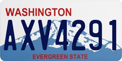 WA license plate AXV4291