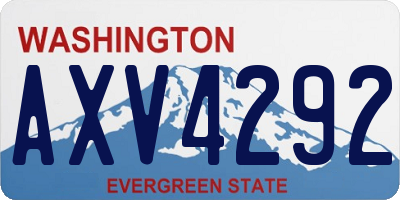 WA license plate AXV4292