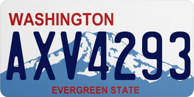 WA license plate AXV4293