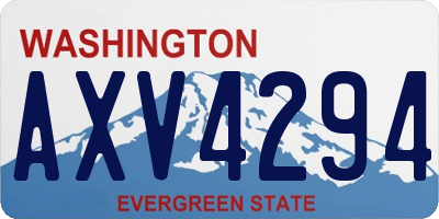 WA license plate AXV4294