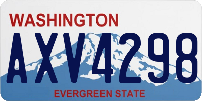 WA license plate AXV4298