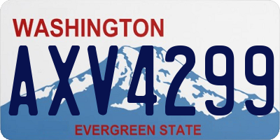 WA license plate AXV4299
