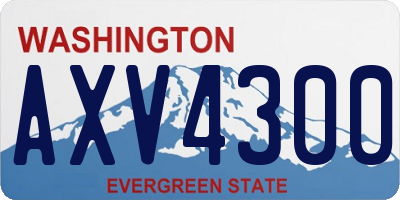 WA license plate AXV4300