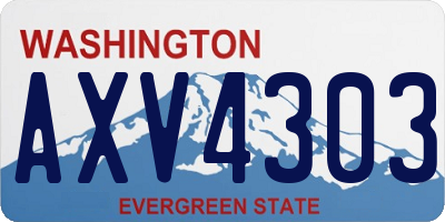 WA license plate AXV4303
