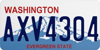 WA license plate AXV4304
