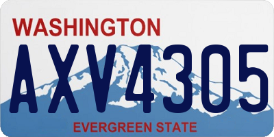 WA license plate AXV4305