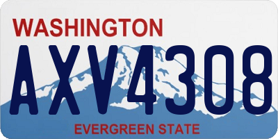 WA license plate AXV4308
