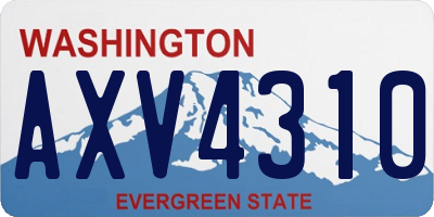 WA license plate AXV4310