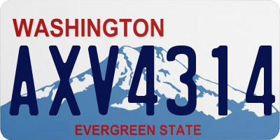 WA license plate AXV4314