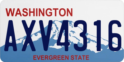 WA license plate AXV4316