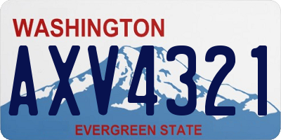 WA license plate AXV4321