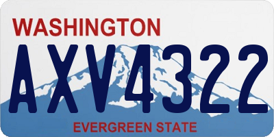 WA license plate AXV4322