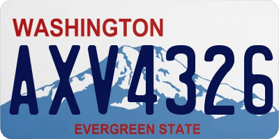 WA license plate AXV4326