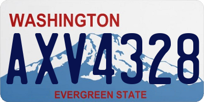 WA license plate AXV4328