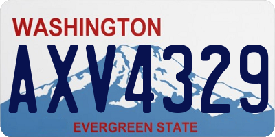 WA license plate AXV4329