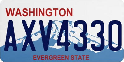 WA license plate AXV4330