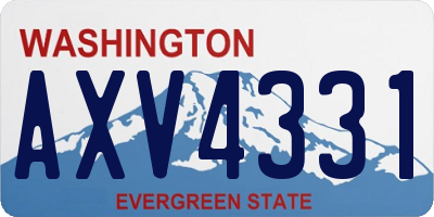 WA license plate AXV4331
