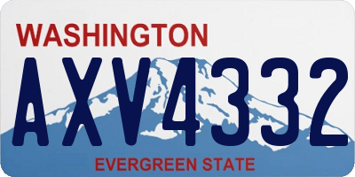 WA license plate AXV4332