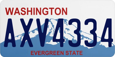 WA license plate AXV4334