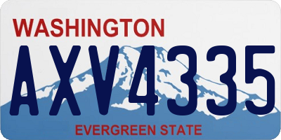 WA license plate AXV4335