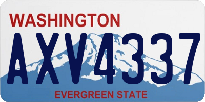 WA license plate AXV4337