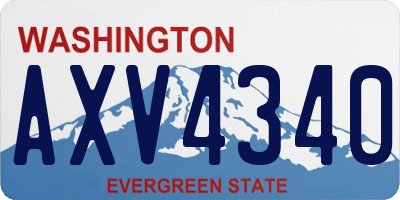 WA license plate AXV4340