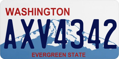 WA license plate AXV4342