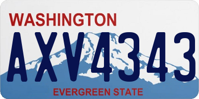 WA license plate AXV4343