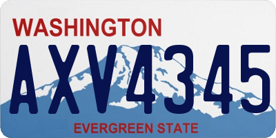 WA license plate AXV4345