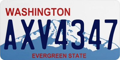 WA license plate AXV4347
